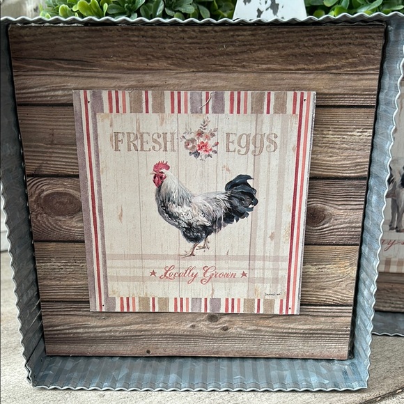Rustic Farmhouse Cottage Shabby Chic tabletop/Wall Art Set with wood and metal - Picture 4 of 16
